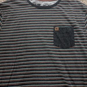 Hippy Tree Black and Blue Short Sleeve Tee with Classic Stripes